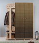 Hanah Home 135-220 Mueble de Entrada con Perchero y Estanterías, Roble Sonoma, Ancho 135cm x Alto 192cm x Fondo 36cm